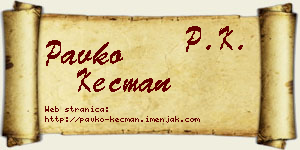 Pavko Kecman vizit kartica